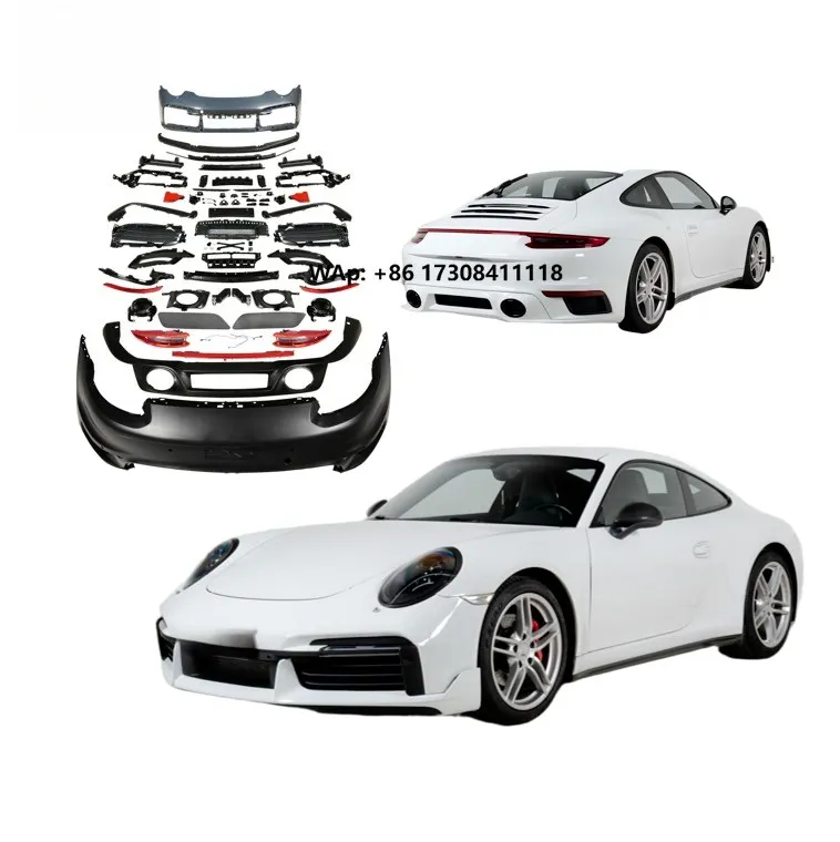 Bodykit For 991 2012-2018 Facelift to 2023 992 Turbo SD Style with DRL Light Diffuser Lip Bumper grill High Quality