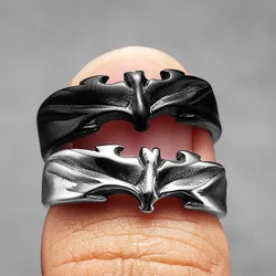 Stylish Bat Animal Men Rings Stainless Steel Women Jewelry Vintage Black Punk Rock Cool Stuff Fashion Accessories Gift Wholesale