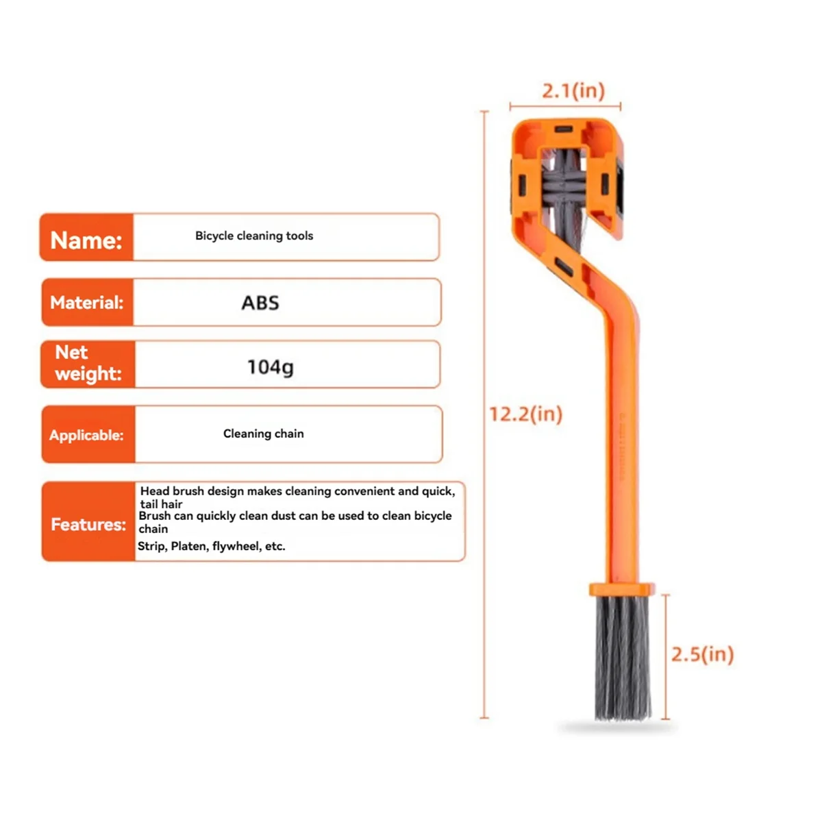 QA88X Spazzola per catena da 2 pezzi, spazzole per pulizia catena completamente chiuse per motociclette sporche all'aperto, detergente per catene per motociclette