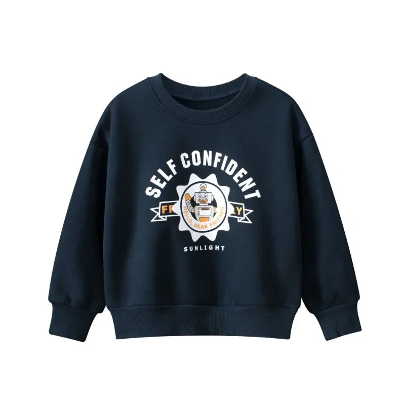 

2025 Autumn and Winter Clothing Children's Velvet Sweatshirts Round Neck Boys' Clothes