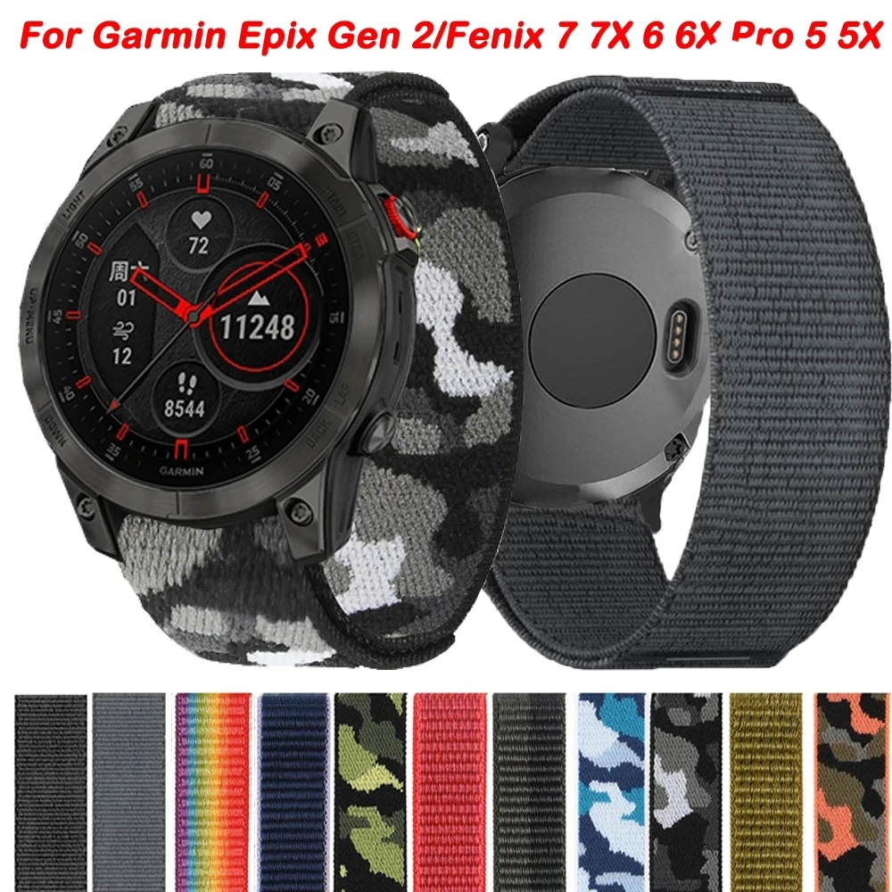 Correa de nailon deportivo para Garmin Epix Gen 2, pulsera de repuesto para reloj inteligente Fenix 7X, 7, 6X, 6 Pro, 5X, 5 Plus, 22 y 26mm