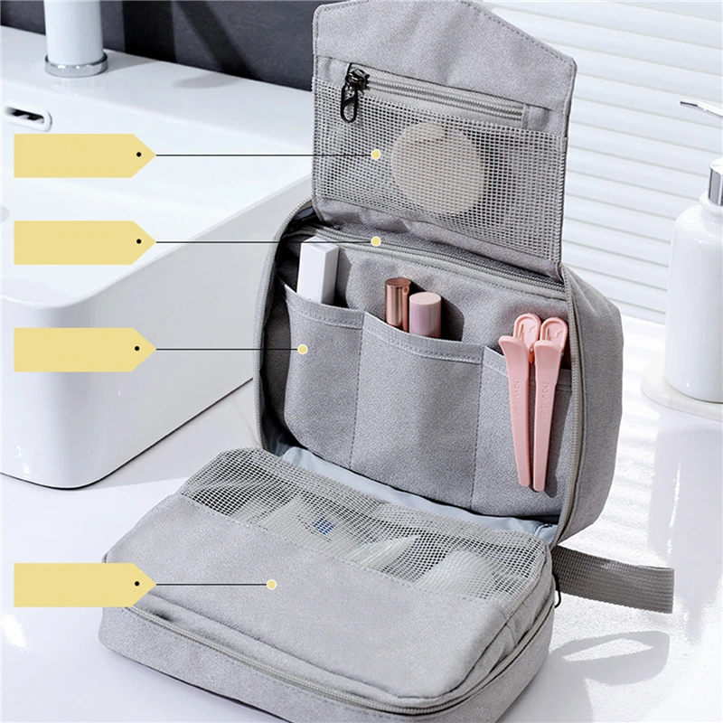 Borsa da toilette portatile con gancio per appendere custodia per il trucco da bagno femminile impermeabile borsa per cosmetici da viaggio di grande