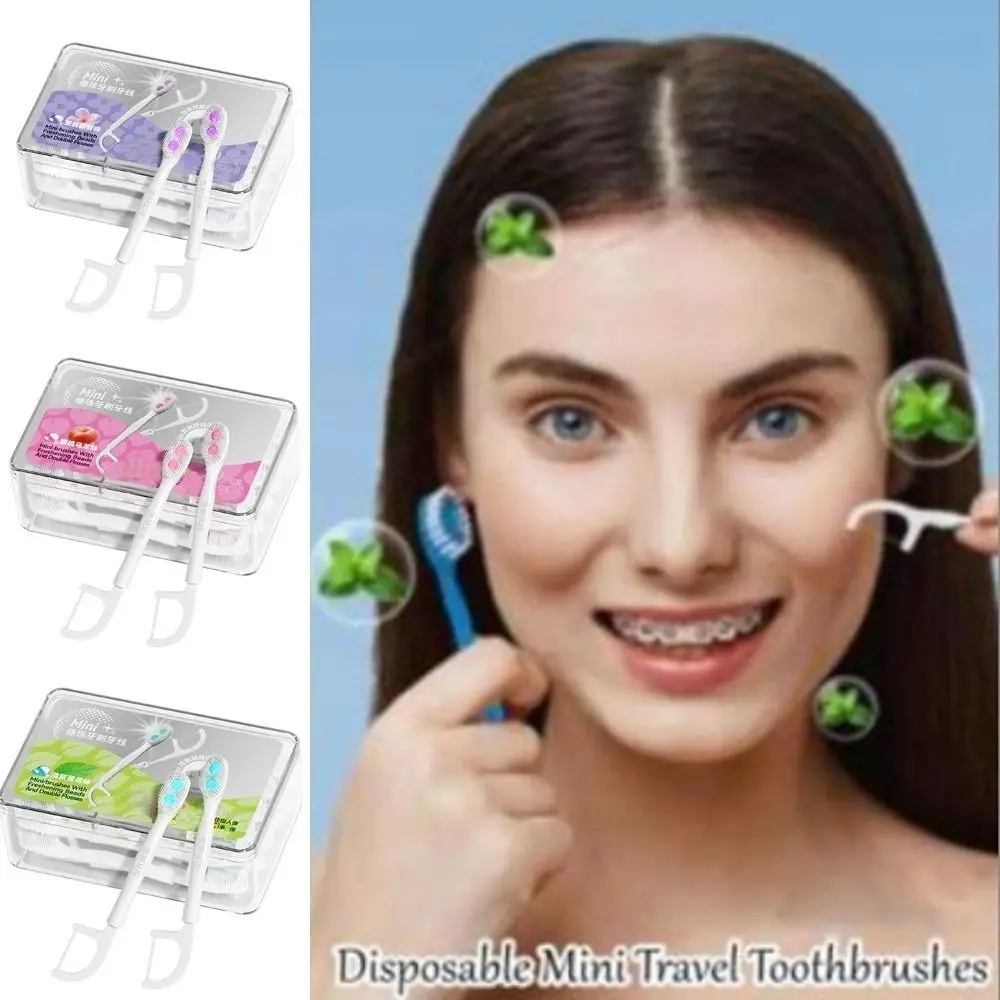 مع حبة منعشة فرشاة أسنان صغيرة للسفر العناية بصحة الفم فرشاة أسنان محمولة مسبقة الصقحة نكهة الخوخ للسفر #6