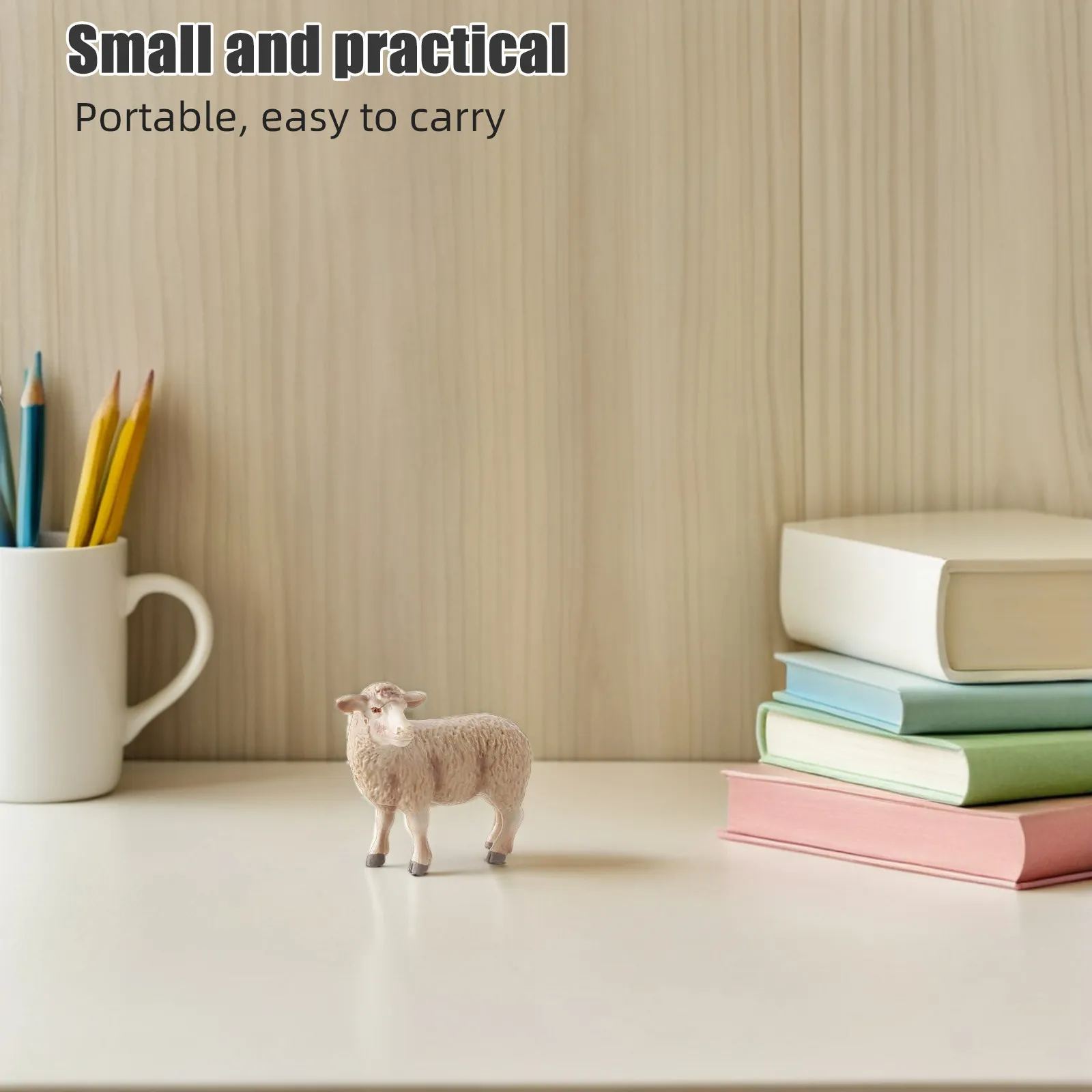 

1 шт. Имитация овцы: реалистичная фигурка животного для декора дома, офиса, креативная скульптура, реквизит для фото, подарок