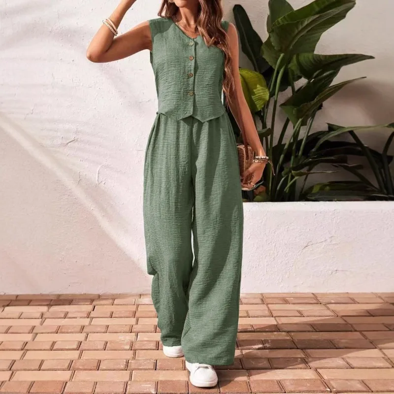 

2026 Spring and Summer Casual Commuter Vest Trousers Set