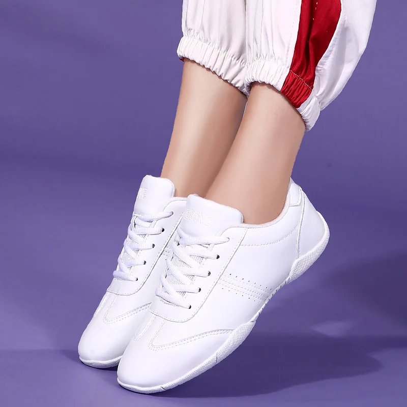 Children Sneakers Competitive Aerobics Shoes White Cheerleading Women Competition Shoes Fitness Training Dance Shoes