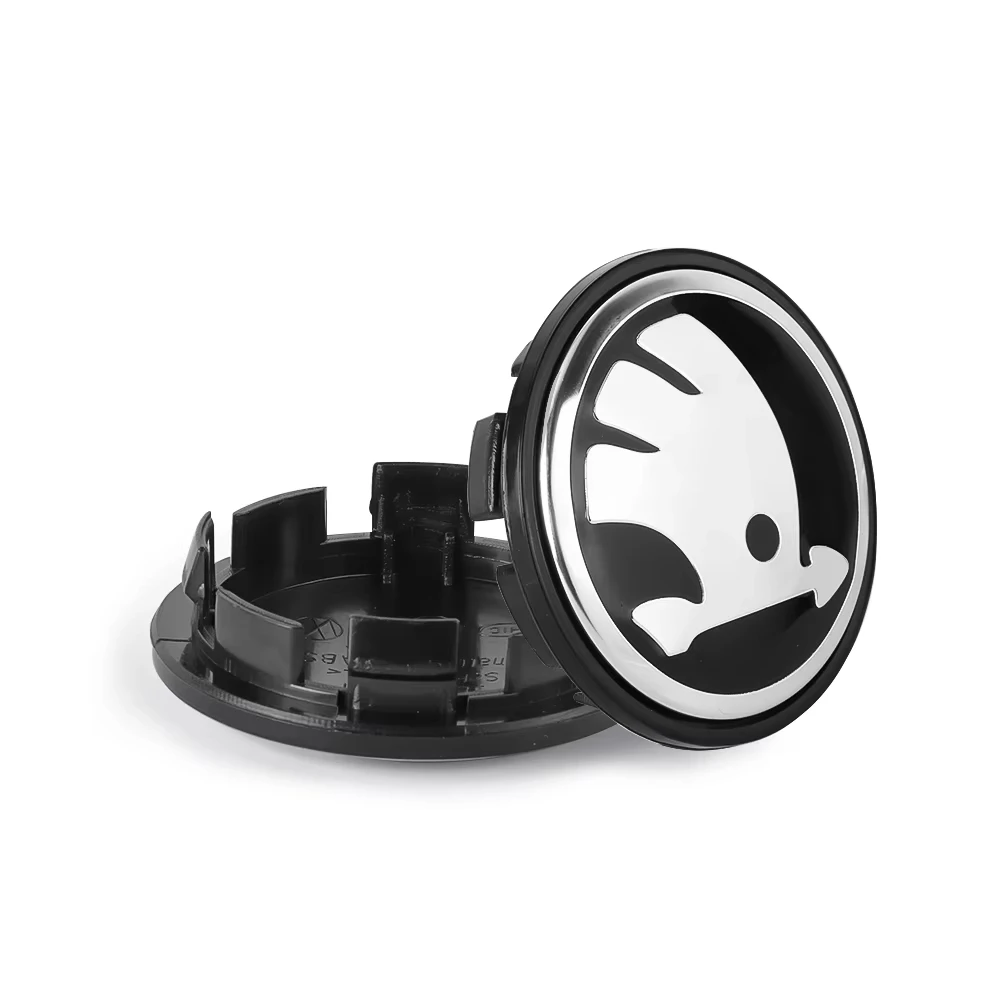 4pcs 3d 56mm 65mm For Skoda Car Emblem Wheel Hub Center Cap Badge Covers Sticker Decals Styling Accessories Emblem Replacement