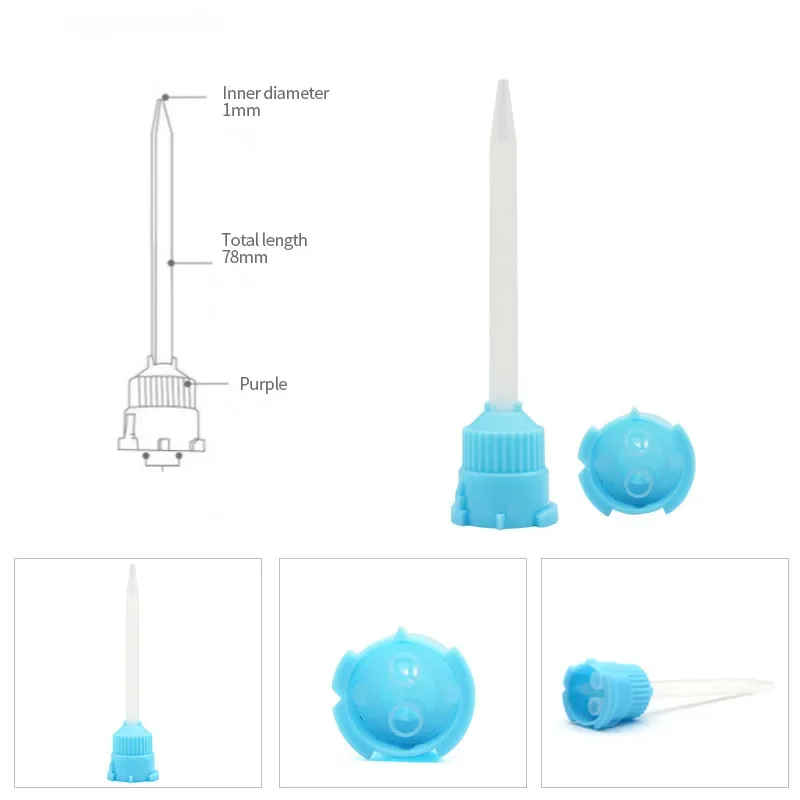 

Dental Silicone Mixing Tips Blue 1:1 Disposable Dental Tips for Impression Material Rubber Mixing Head Tube Dentist Materials