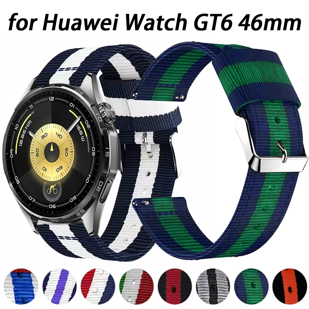 22 mm Nylonarmband für Huawei Watch 5/GT6-5-4-3 46 mm, modisches, bequemes Armband, Huawei Watch GT6-5-3 Pro 46 mm Correa