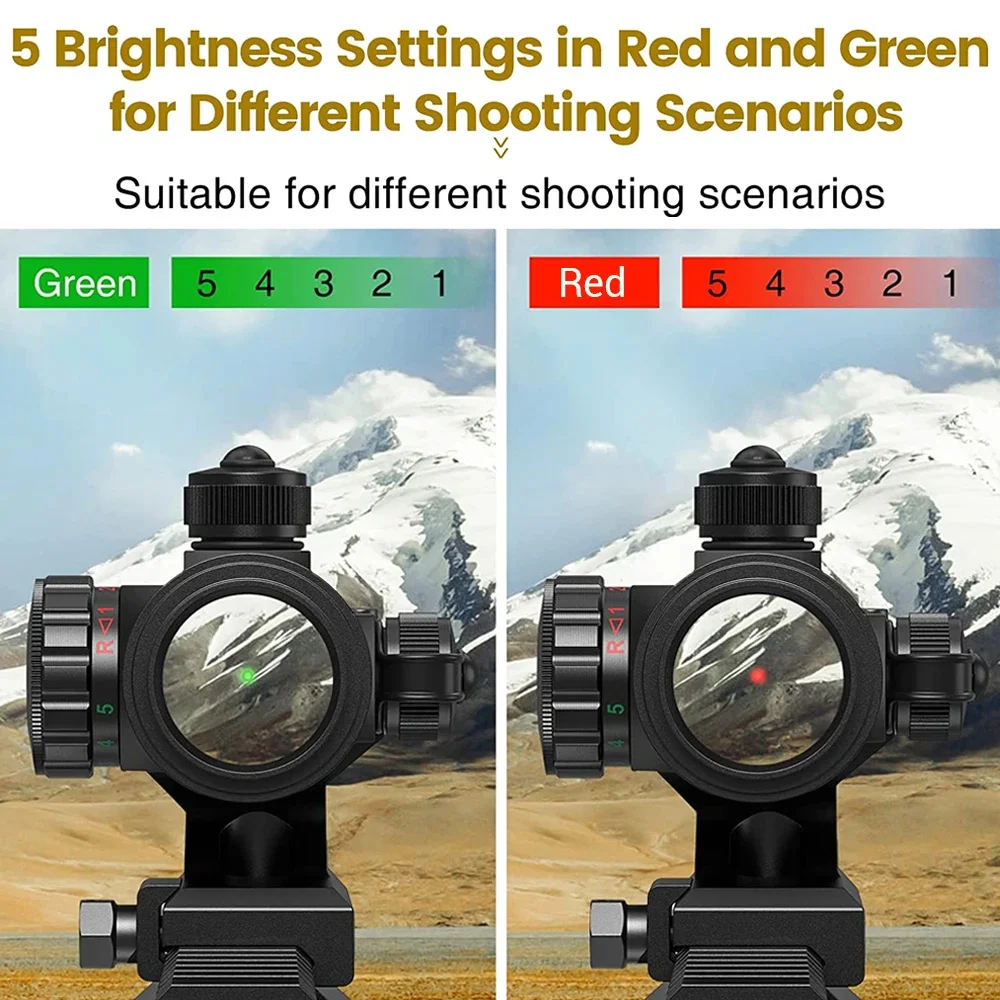 Mira táctica punto rojo y verde ajustable para riel Picatinny - imagen 5