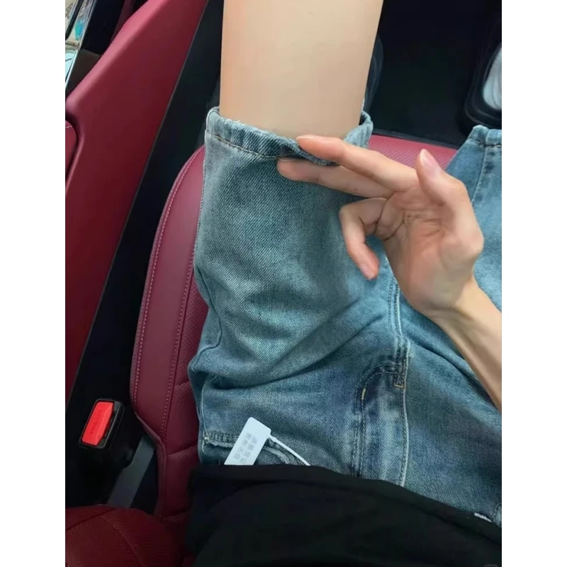 American Retro Denim Five-Point Pants Women Summer New Pear Shape High Waist Straight Leg Mid-Pants Slim Wide Leg Shorts