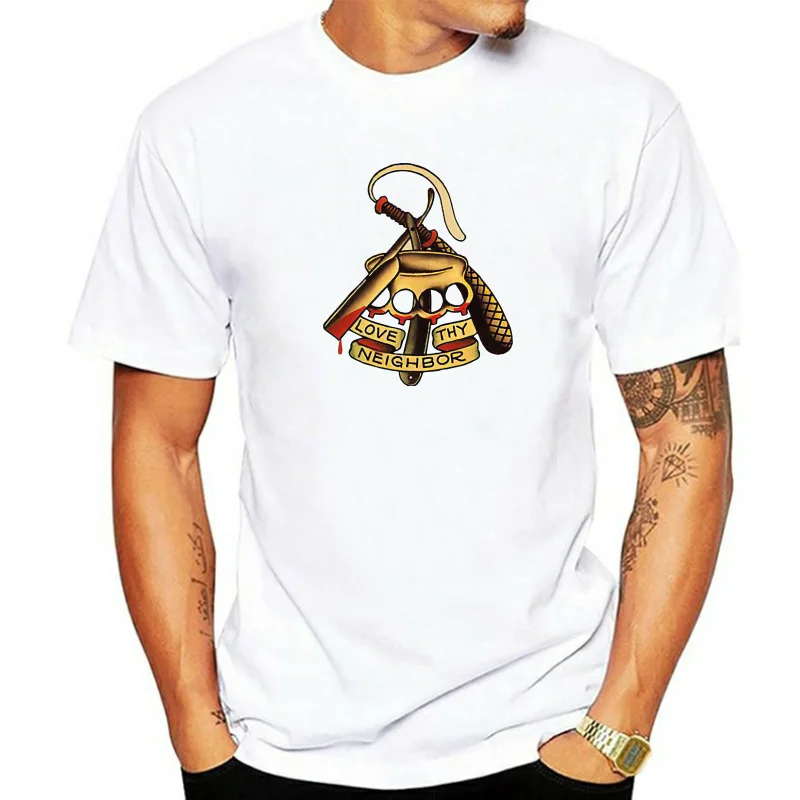 Love Thy Neighbour Knuckle Duster Sailor Jerry Rum Tshirt T Shirt Mens Kids 0243 Retro O Neck Tee Shirt