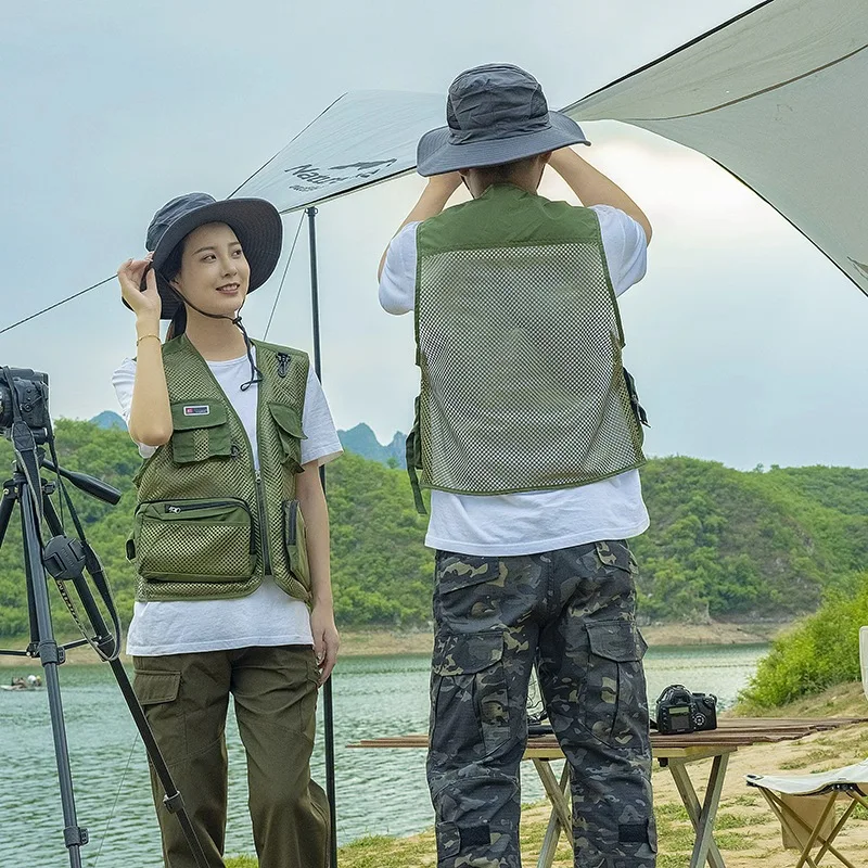 

Летний тонкий сетчатый жилет для отдыха с несколькими карманами для фотосъемки, рыбалки, альпинизма, туризма, спорта на открытом воздухе, дышащая майка