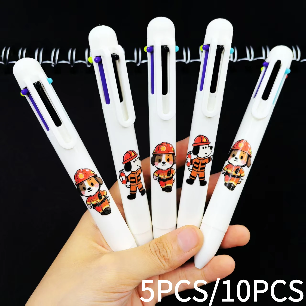 

5PCS/10PCS Creative fire prevention promotion multi-color Ballpoint pen Fire extinguisher shaped six-color ballpoint pen