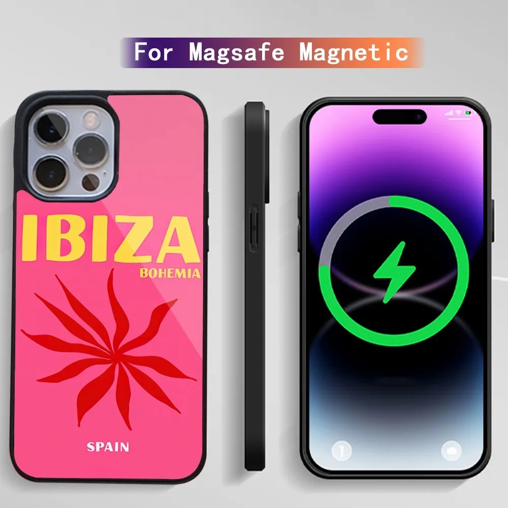 Bali Ibiza Capri Bondi Palm Phone Case For iPhone 15 14 13 12 11 Plus Pro Max Magsafe Magnetic Wireless Charging