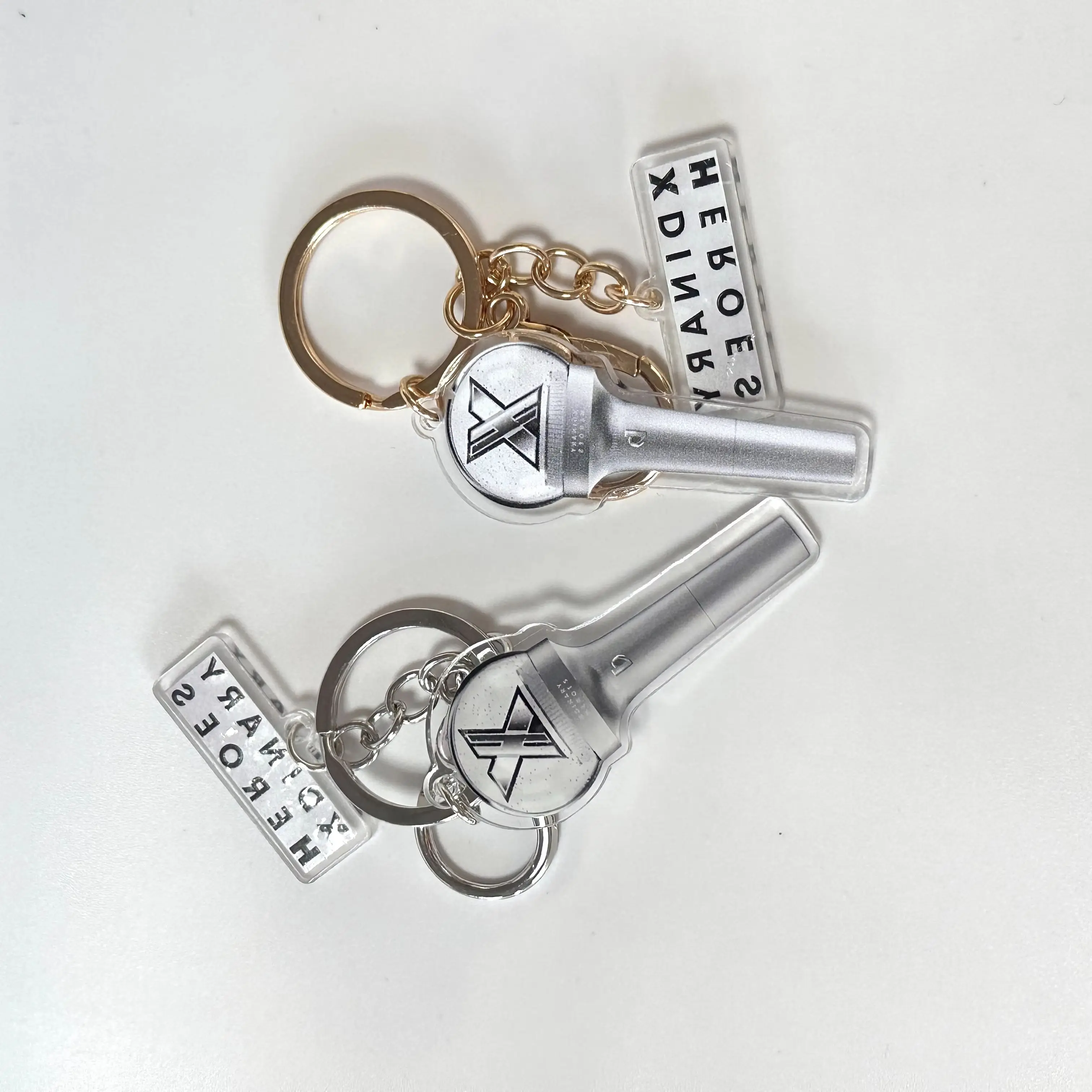 Xdinary heróis acrílico chaveiro mini lightstick pingente chaveiro arma-il jungsu gaon jun han jooyeon fãs presentes