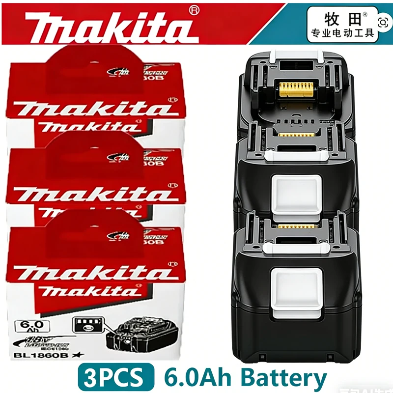 

100% Original Makita 18V 6.0Ah battery, Makita DTW700 DHW180 DGH181 DTD173 DAS180 DDF487 DTW285 TW004G power tools battery tool