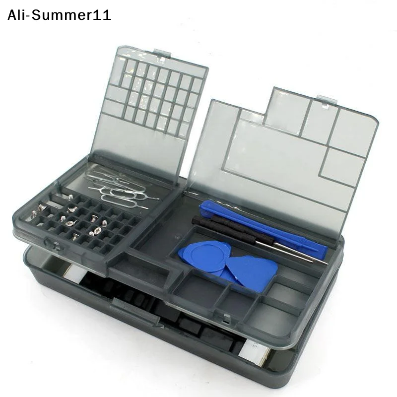 

【A6L】1Pcs Screw Organization DIY Storage For Phone Repair Tool Bright Black Double-layer Electronic Component Storage Box