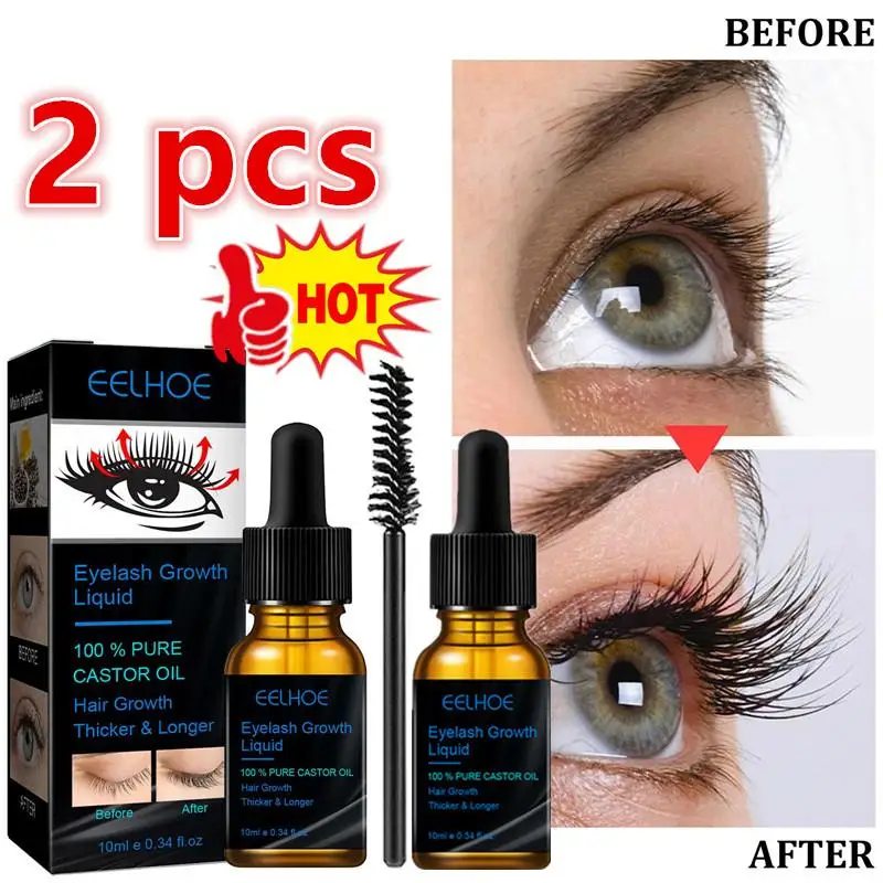 

2X Seven Days Eyelash Fast Growth Solution Thicken Eyelashes Natural Curl Enlarge Eyes Eyelash Eyebrow Serum Cosmetics 2024 New