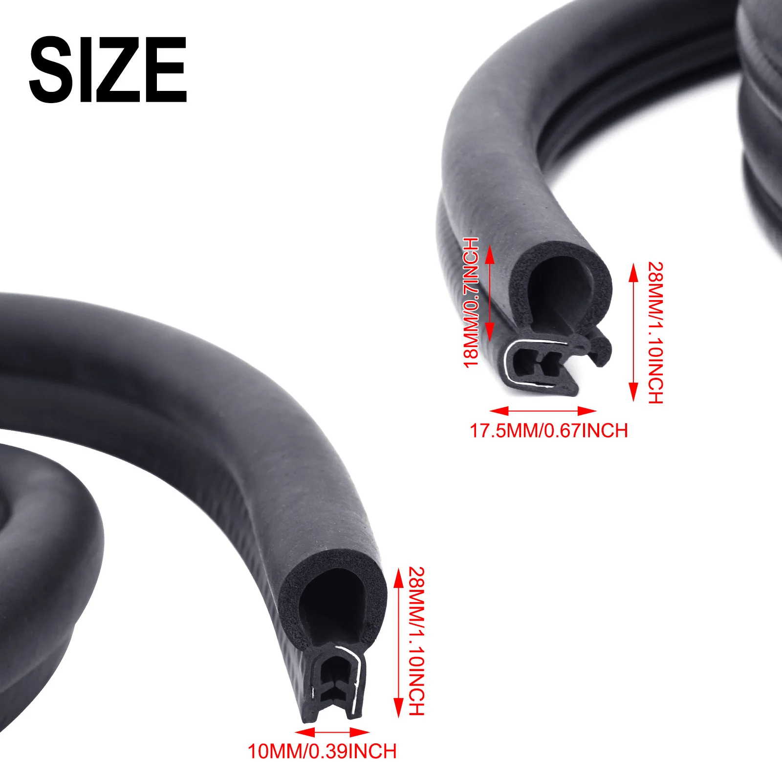 Car Door EPDM Trim Seal Strip with Side PVC Bulb Noise Insulation for Mercedes Benz Sprinter W903 W906 W907 W901 VW Crafter LT