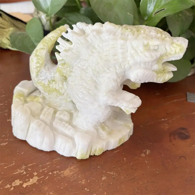 

Natural Yellow Jade Monster Carving Healing Fengshui Stones Reiki Gifts Home Decoration Holiday Gift 1PCS