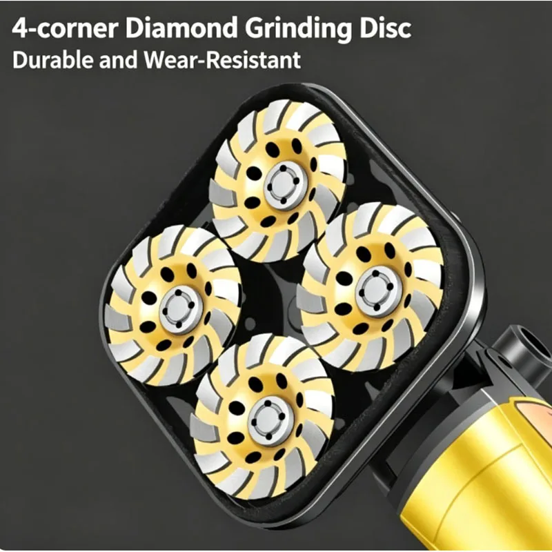 4-Head Concrete Floor Grinder 220V Electric Dust-Free Sander for Cement Epoxy Terrazzo for Floor Renovation