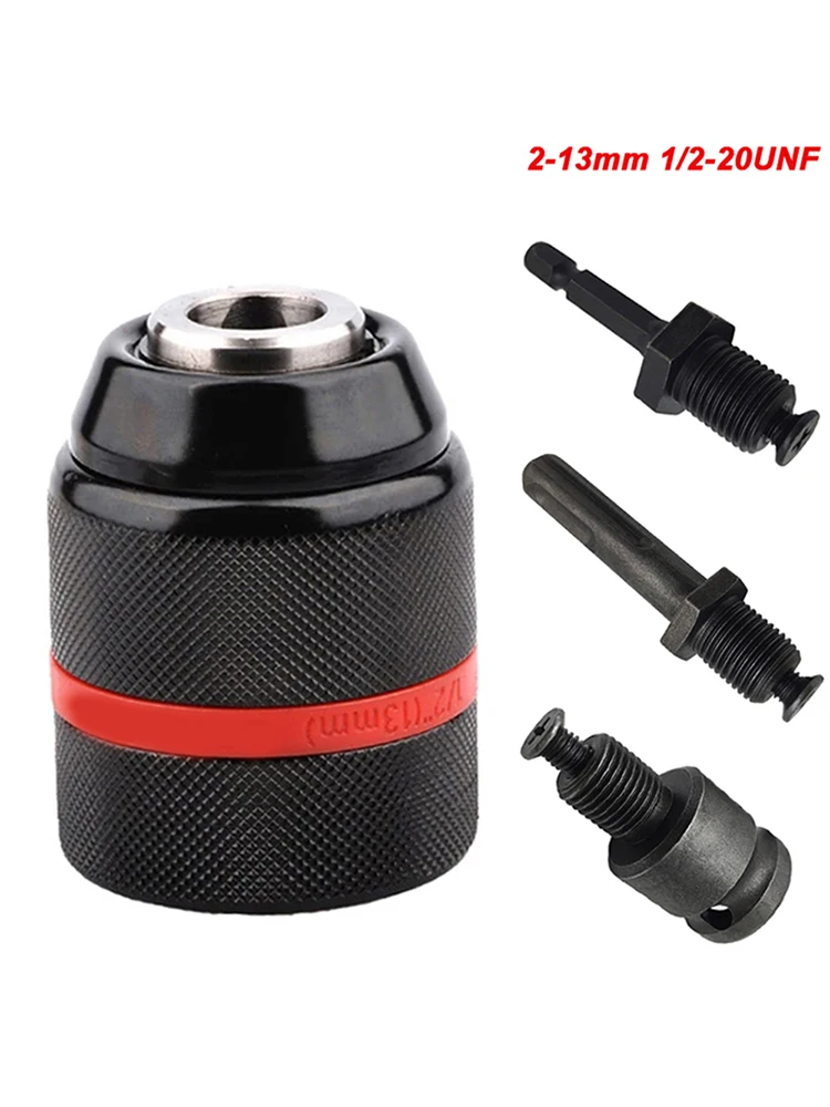 JENTORIX 2mm-13mm Metalowy Uchwyt Wiertarski Bezkluczykowy, 3-szczękowy Samozaciskowy Uchwyt z Grzechotką Gwint 1/2-20UNF, Uchwyt do Wiertarek, Wkrętarek i Gwintowników — zdjęcie 2