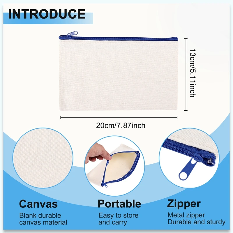 10 قطعة أكياس ماكياج قماش قماش سستة الحقيبة أكياس مقلمة DIY بها بنفسك أكياس الحرفية للسفر DIY بها بنفسك الحرفية المدرسة الملونة سستة