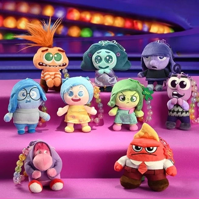

Disney Inside Out 2 Plush Keychain with Colorful Beads - Cute Character Design, Fashion Bag Accessories, Gift for Kids Fans