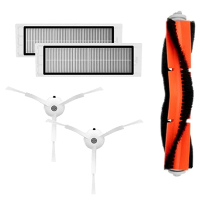 

Запчасти для пылесоса Xiaomi 1S Roborock S6 S5 MAX S60 S65 S5 S50 E25 E35, фильтр НЕРА, основная и боковая щетки, 2 комплекта