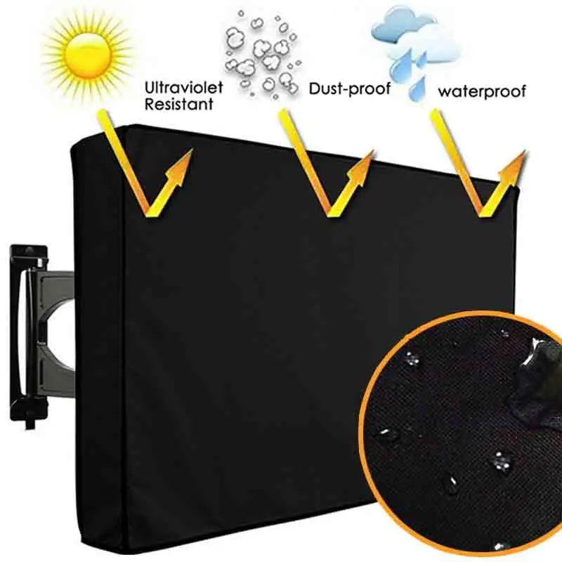 Cubierta de TV impermeable al aire libre para TV LCD de 24-58 pulgadas, paño de microfibra a prueba de polvo, protector de pantalla LED, cubierta de