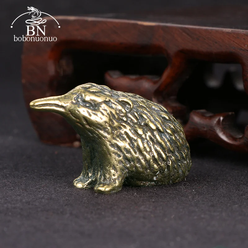 Solid Brass Mole Figurines Retro Cute Animal Miniatures Statue Desk Ornament Tea Pet Decoration Crafts Accessories Children Gift