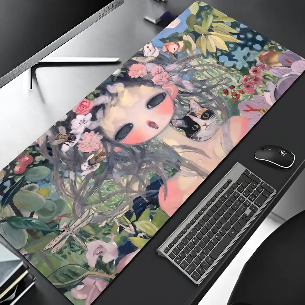 Aya Takano Mouse Pad Gaming Locking Edge Big Computer Gamer Large Rubber retail Art Mousepad Laptop Desk Mat