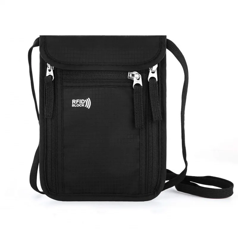 Homefish RFID Blocking Passport Wallet Family Travel Document Organizer Neck Strap Passport Holder Travel Storage Pouch