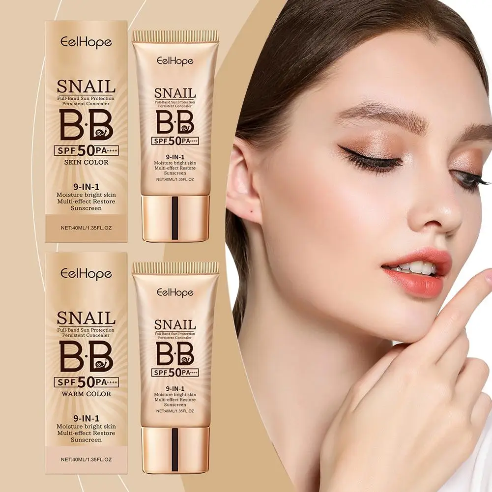 

Snail Sunscreen BB Cream SPF 50 Sun Block Makeup Moisturize Isolation Cosmetics Concealer Face Lotion Long-Lasting Conceale C4C0