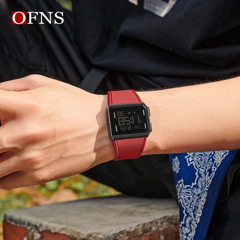 OFNS Top Brand Luxury Men's LED Digital Watch Multifunctional Chronograph Sport Waterproof Men Wristwatch Electronic Alarm Clock