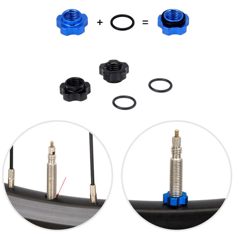 toopre Bicycle Tubeless Presta Valve Schrader Valve Conversion Nut Adapter MTB Bike Valve Rim Conversion Nut