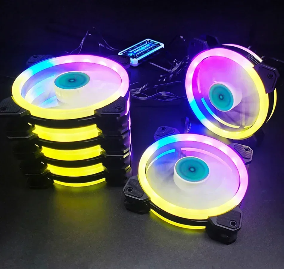 Wovibo 120มม.พัดลม RGB พัดลม Argb Mute Cooler คอมพิวเตอร์ Pc 6PIN พัดลมระบายความร้อน12ซม.Ventilador เมนบอร์ดซิงโครไนซ์ Aura sync