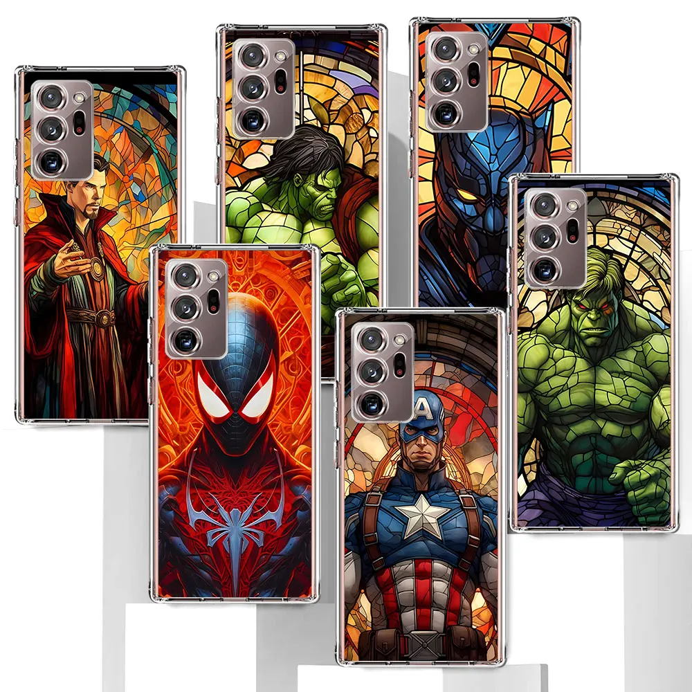 Marvel Super Hero Art Case for Samsung Galaxy Note 20 Ultra 5G J6 M12 9 10 Plus 8 10Lite TPU Transparent Soft Phone Cover Coque