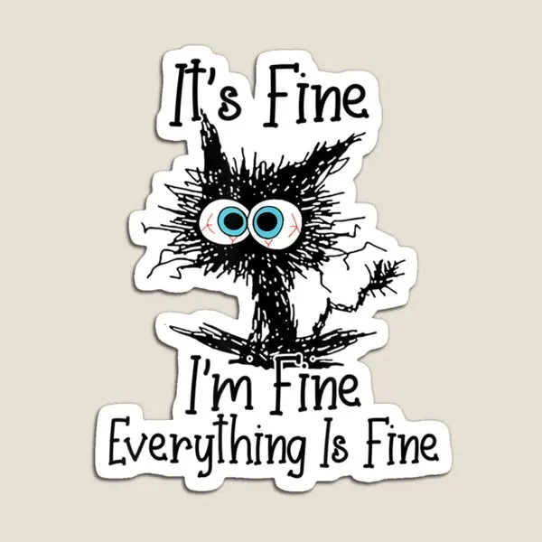 It Is Fine I Am Fine Everything Is Fine Fu  Magnet for Fridge Organizer Cute Baby Colorful Children Funny Holder Home Kids