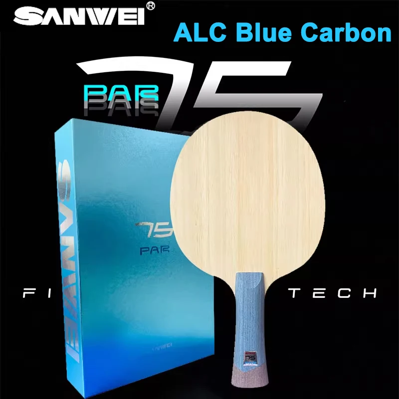 

SANWEI 75PAR ALC Blue Carbon Table Tennis Blade 5 Wood 2 Carbon Offensive Professional Ping Pong Racket Fast Attack Arc with Box