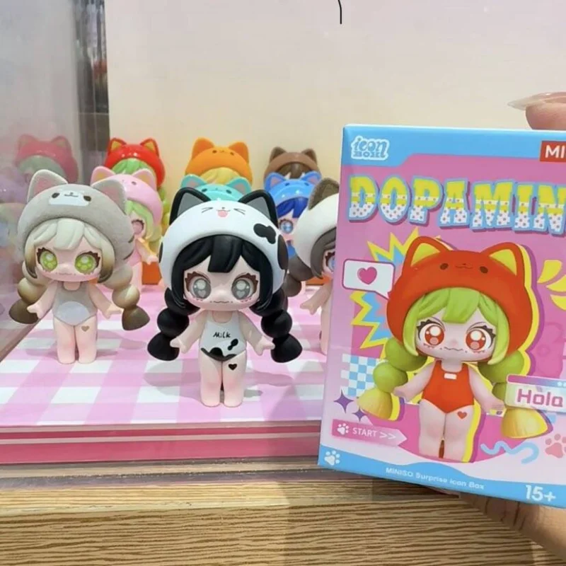 

MINISO New Product HOLA Dopamine Cat Series Icon Box Handmade Blind Box Exquisite Birthday Gift Toy Ornament