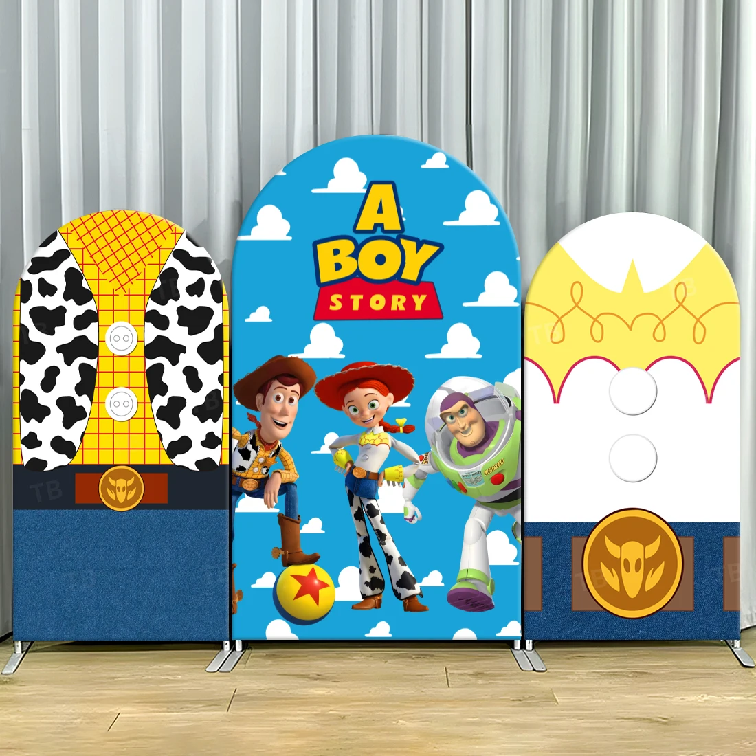 

TB Toy Story Arch Backdrop Covers Blue Sky White Clouds for Kids Birthday Party Decor Photo Background Wall Baby Shower Supplies