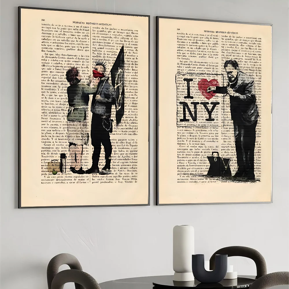 Pop Art B Banksy Abstract Graffiti Poster Paper Print Home Bedroom Entrance Bar Cafe Art Painting Decoration