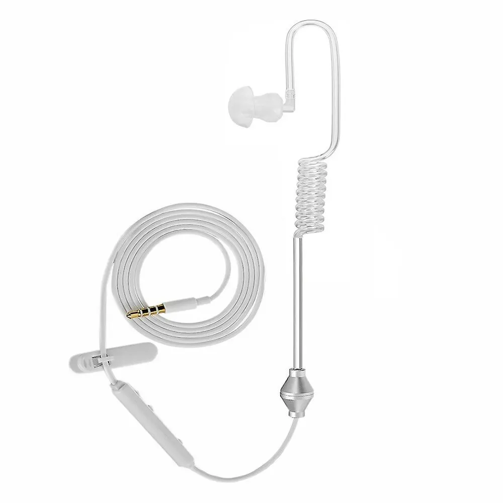 Single Headphone Secret Service Air Tube 3.5mm Anti Radiation Mobile Phone Earphone With Air Pipe Mic For Phone for Samsung