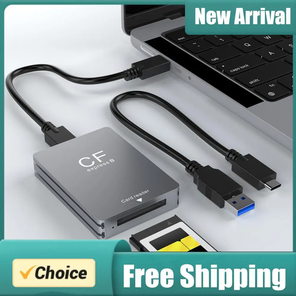 

CFexpress Type B Card Reader with USB C To USB C/A Cable CF Express Card Reader Type B Adapter Support Android/Windows/ OS