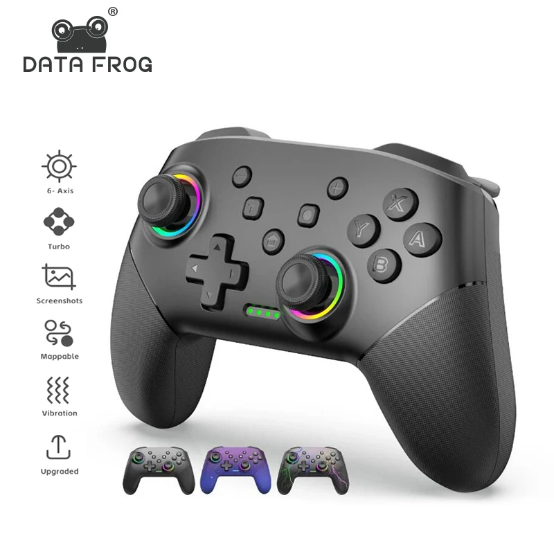 DATA FROG Wireless Controller For Nintendo Switch OLED/Lite Console Pro Gamepad with 1000Mah Battery Programmable Turbo Function 