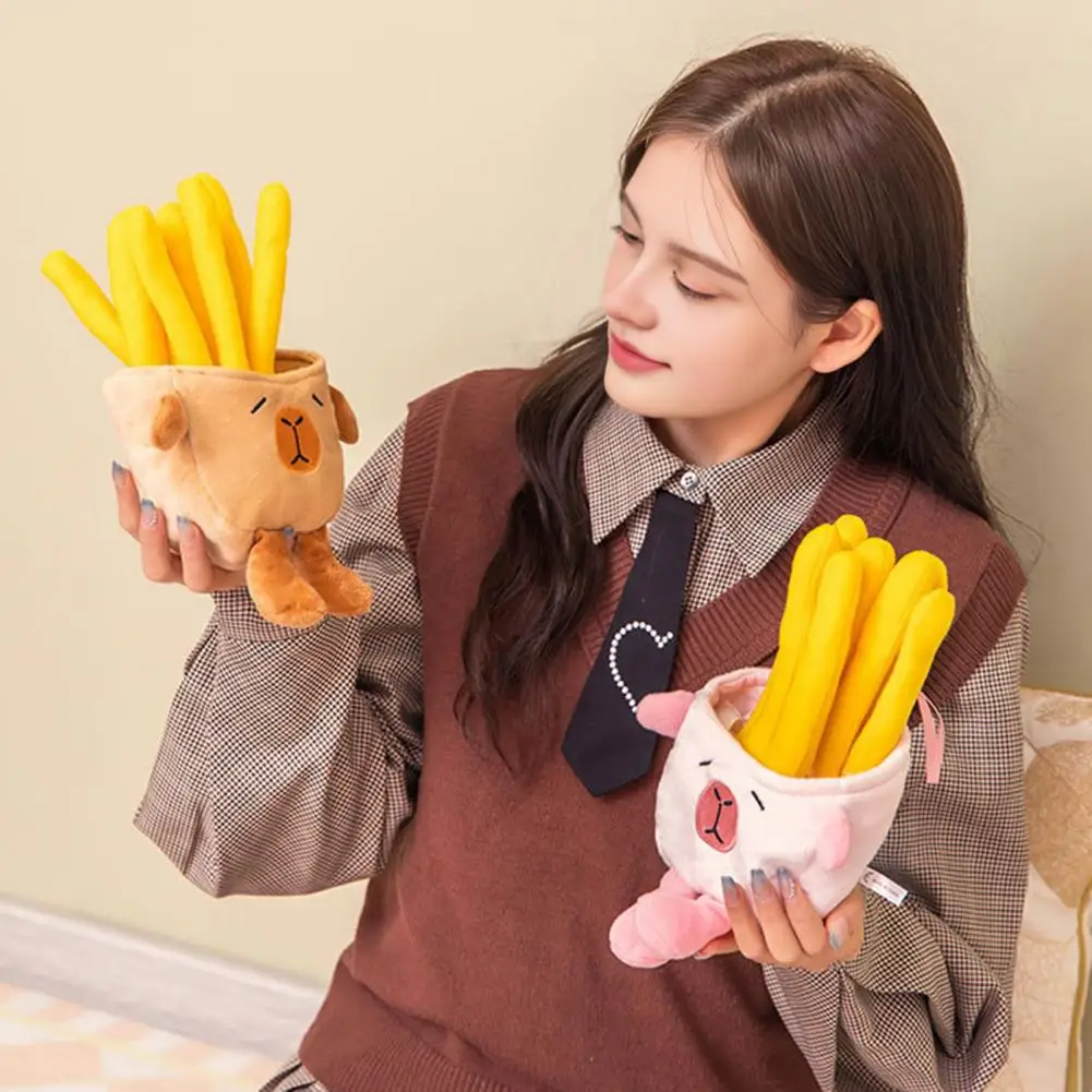 Capivara batatas fritas brinquedo de pelúcia adorável comida-animal boneca de pelúcia animal de pelúcia macio abraçando travesseiro para crianças adultos