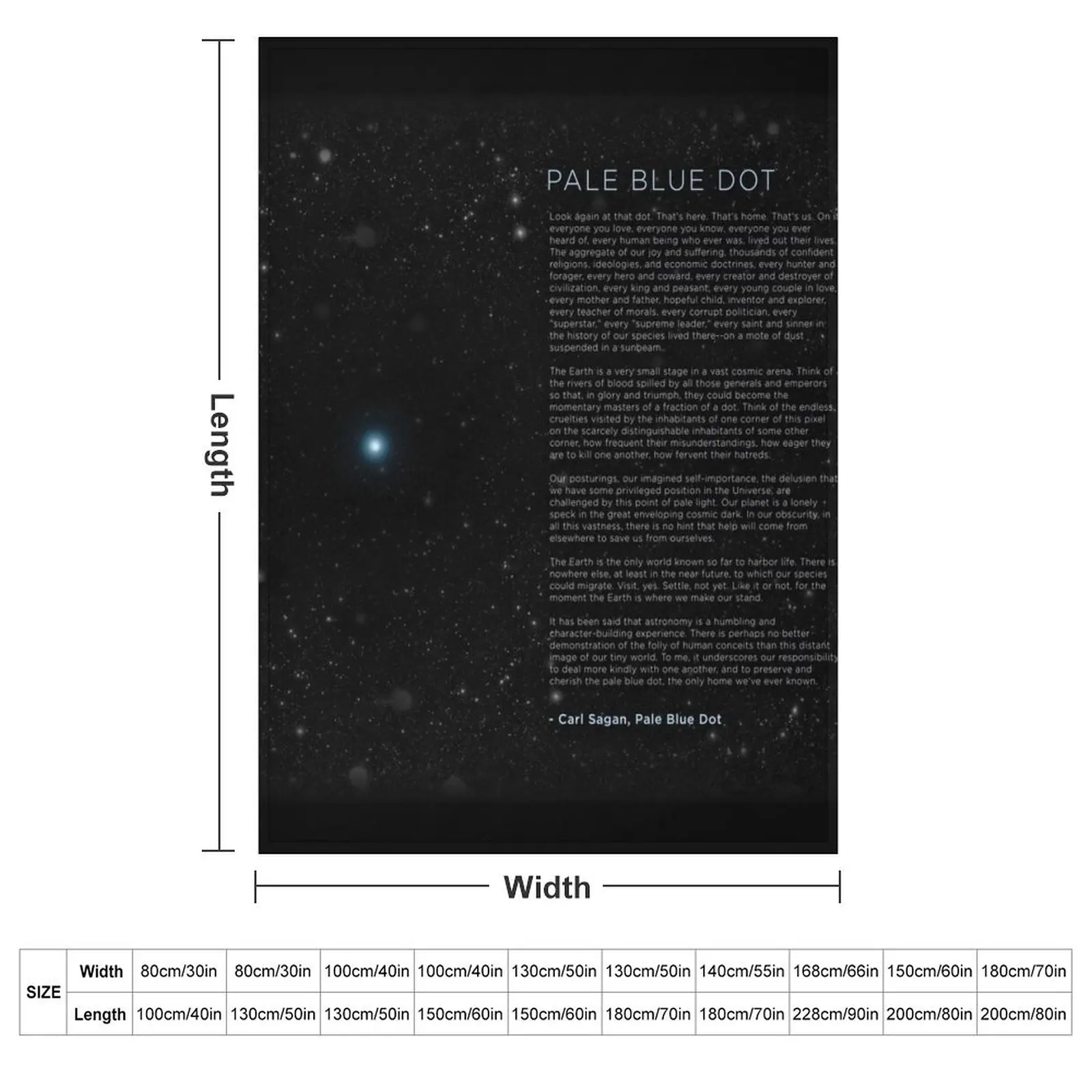 Carl Sagan's - Pale Blue Dot Speech Throw Blanket Soft Plush Plaid Thin Sofa Throw Flannel sofa bed wednesday Blankets