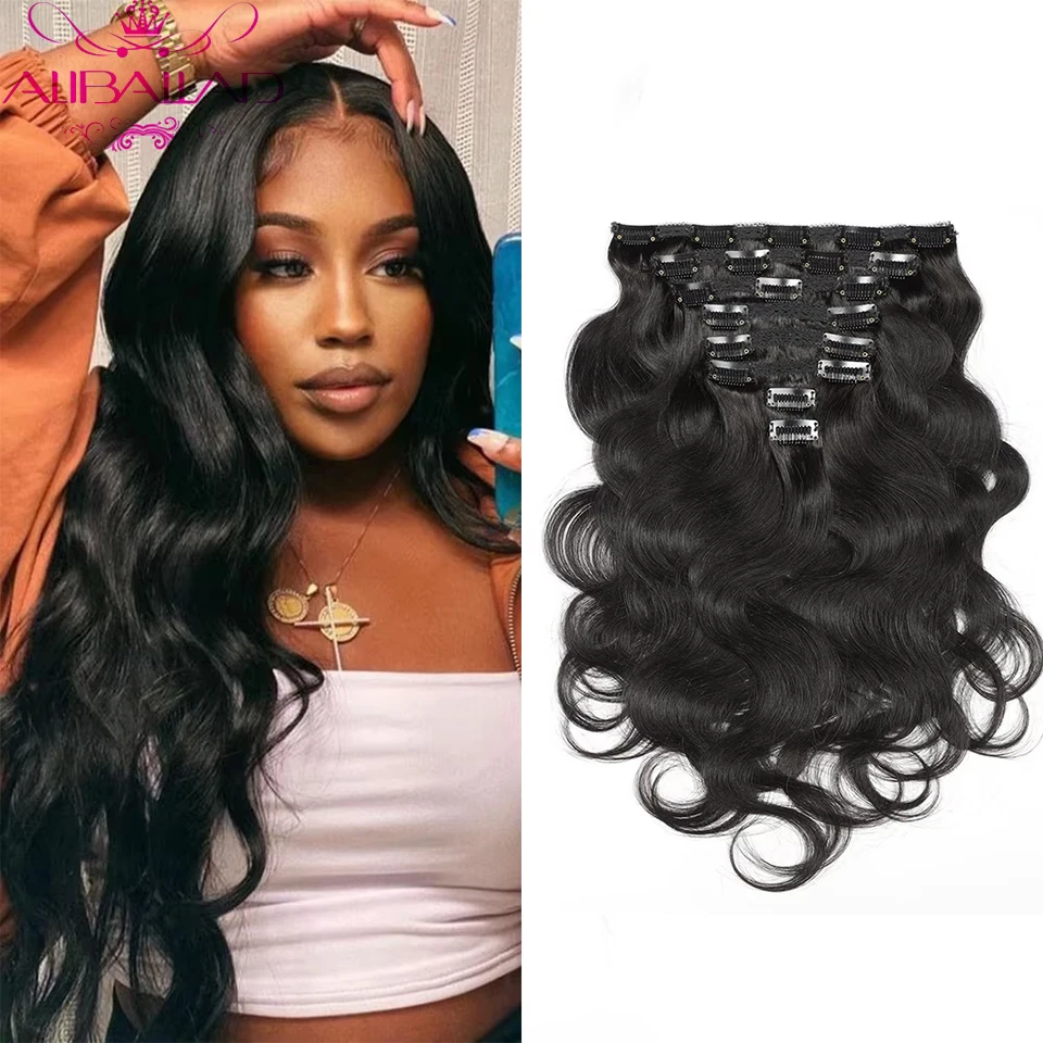 Body Wave Clip In Hair Extensions Human Hair 8Pcs 20Clips 120g Brazilian Hair Natural Wave Clip Ins 10-26 Inch For Women